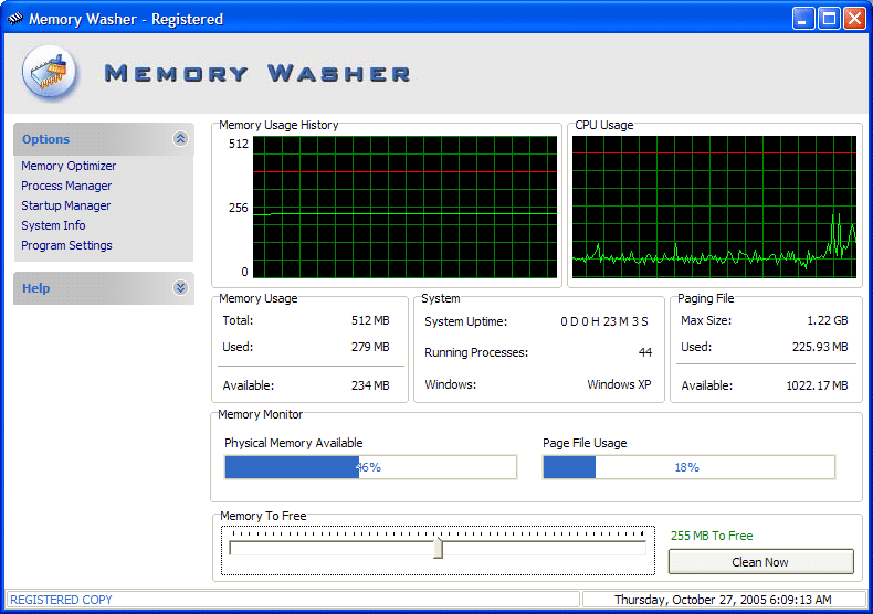 Memory Washer Screenshot